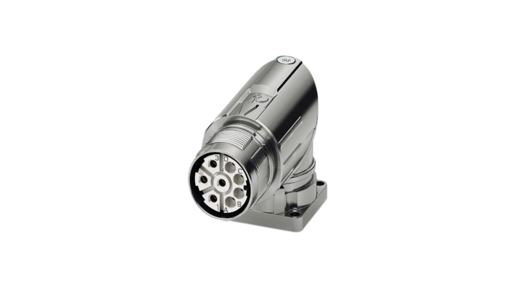 Circular Connector, M23, Socket, Right Angle, Poles - 8, Crimp, Panel Mount